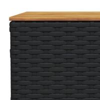 Tuintafel 55x55x36 cm poly rattan en acaciahout zwart - thumbnail