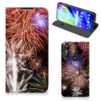 Motorola Moto G8 Power Hippe | Standcase | Vuurwerk - thumbnail