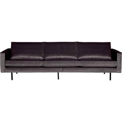WOOOD Bank 3-zits 'Rodeo' Velvet, 277cm, kleur Antraciet WOOOD Bank 3-zits 'Rodeo' Velvet, 277cm, kleur Antraciet