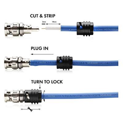 Hicon HI-CM0.8/3.7-SM Cinch-connector Mono Zwart, Zilver 1 stuk(s)