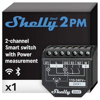 Shelly Shelly 2PM Gen3 Schakel-meetactor Bluetooth, WiFi Shelly Shelly 2PM Gen3 Schakel-meetactor Bluetooth, WiFi