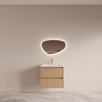 Badmeubelset BWS Riga Met Asia Wastafel Wit 60 cm Licht Eiken Japandi