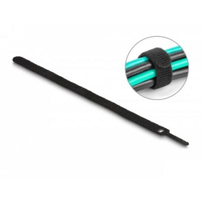 Delock Klittenband kabelbinder (l x b) 300 mm x 12 mm Zwart 10 stuk(s)