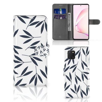 Samsung Note 10 Lite Hoesje Leaves Blue Samsung Note 10 Lite Hoesje Leaves Blue