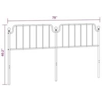 Hoofdbord 193 cm metaal zwart - thumbnail