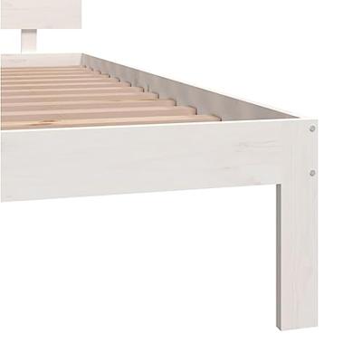 Bedframe massief grenenhout wit 200x200 cm