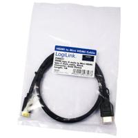 LogiLink CH0021 HDMI-kabel HDMI Aansluitkabel HDMI-A-stekker, HDMI-mini-C-stekker 1.00 m Zwart 4K UHD - thumbnail