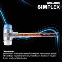 Halder Kunststofhamer | lengte 330 mm hoofd-d. 40 mm | hout | superplastic wit/TPE-soft blauw | 1 stuk - 3117.040 3117.040 - thumbnail