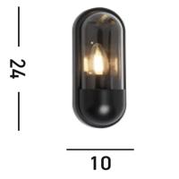 Searchlight Strakke buitenlampCapsule zwart - 61123BK - thumbnail