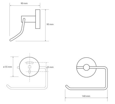 Toiletrolhouder Sapho X-Round 13.5x10 Chroom Toiletrolhouder Sapho X-Round 13.5x10 Chroom