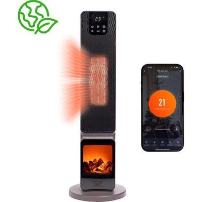 QLT Toren Heater met Vlammenspel en Wif - 2000W