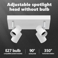 VidaXL Plafondspot met schijnwerpers wit 26,5 x 26 x 11,5 cm metaal - thumbnail