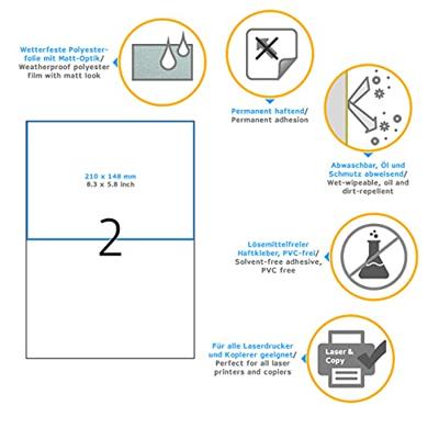 Herma 4683 210 x 148 mm Polyester folie Transparant 50 stuk(s) Permanent hechtend Folie-etiketten