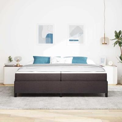 Boxspring bed Bruin 200 x 200 cm Stof, Engineered Hout