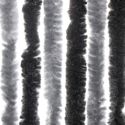 VidaXL Vliegengordijn 90x220 cm chenille grijs en zwart