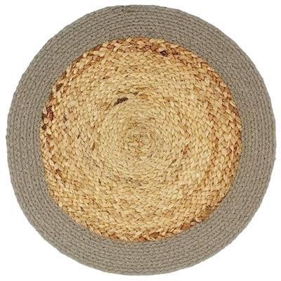 VidaXL Placemats 6 st 38 cm jute en katoen natuurlijk en grijs VidaXL Placemats 6 st 38 cm jute en katoen natuurlijk en grijs