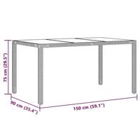 5-delige Bistroset met kussens poly rattan grijs - thumbnail