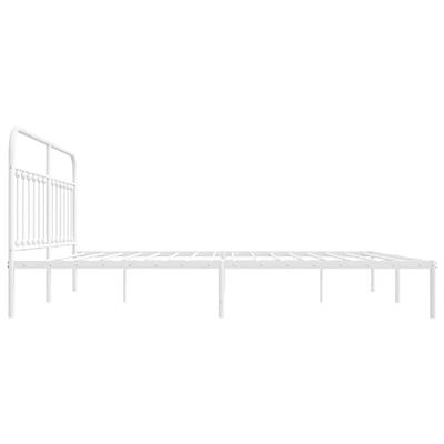 Bedframe met hoofdbord metaal wit 200x200 cm