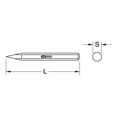 KS Tools Puntbeitel, 8-kant, 20 x 600 mm 1620237