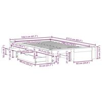 Bedframe zonder matras massief grenenhout wit 135x190 cm - thumbnail