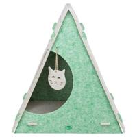 Trixie kattenmand speelbox lucy driehoekig vilt zand / groen - thumbnail