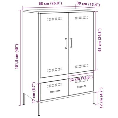 Hoge kast 68x39x101,5 cm staal zwart