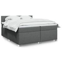 Boxspring met matras stof donkergrijs 200x200 cm - thumbnail