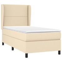 Boxspring met matras stof crèmekleurig 90x200 cm - thumbnail