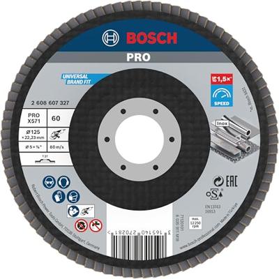 Bosch Accessories 2608607327 X571 Lamellenschijf Diameter 125 mm Boordiameter 22.33 mm Korrelgrootte (num) 60 Staal 1 stuk(s)