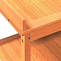 VidaXL Oppottafel met schappen 108x45x86,5 cm grenenhout bruin - thumbnail