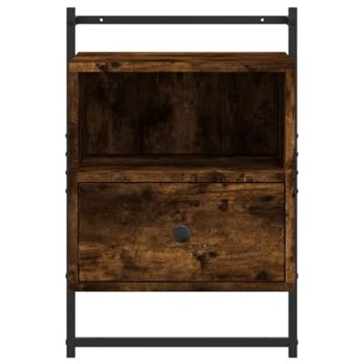 Nachtkastjes 2 st wandgemonteerd 40x30x61 cm hout gerookt eiken Nachtkastjes 2 st wandgemonteerd 40x30x61 cm hout gerookt eiken