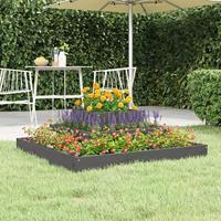 VidaXL Plantenbak 80x80x27 cm massief grenenhout grijs - thumbnail