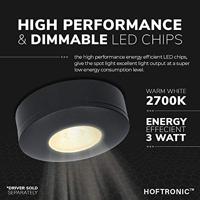 Pavo LED Platte opbouwspot - 3W 300 Lumen - 2700K Warm Wit - Lage opbouwhoogte 23mm (meubelspot) - Dimbaar - Rond - IP44 voor binnen en buiten - Zwart - thumbnail