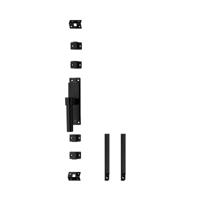 Set kruk-espagnolet links L-recht incl stangenset 2x 1245mm rvs zwart - thumbnail