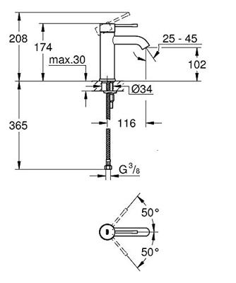 Grohe Wastafelmengkraan Essence Opbouwkraan Warm Sunset Geborsteld