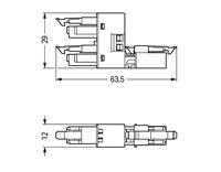 WAGO Net-H-splitter [Netstekker - Netbus, Netbus] Totaal aantal polen: 2 Wit 1 stuk(s) - thumbnail
