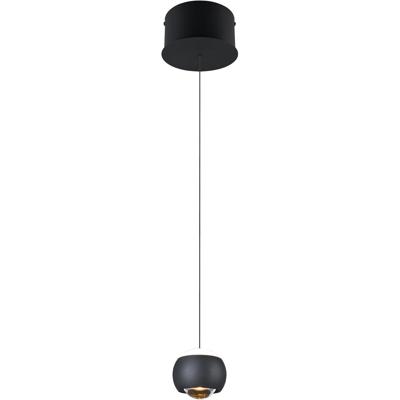 LED Hanglamp - Musterring Cannon - 1 Lichtpunt van 5 Watt - Dimbaar - Aanpasbare Lichtkleur - Hoogte Aanpasbaar - Geheugenfunctie - Nachtlamp - Mat Zwart - Metaal
