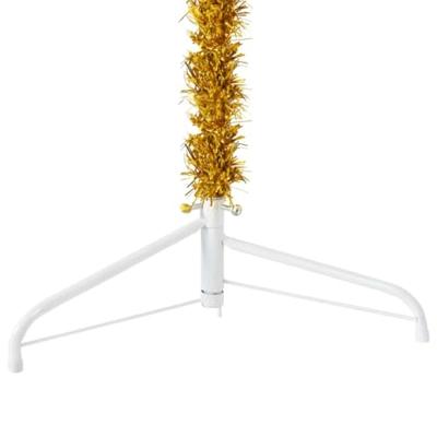 VidaXL Kunstkerstboom half met standaard smal 120 cm goudkleurig