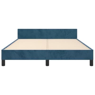 Bedframe met hoofdeinde fluweel donkerblauw 140x200 cm