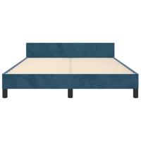 Bedframe met hoofdeinde fluweel donkerblauw 140x200 cm - thumbnail