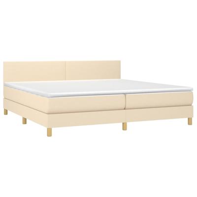 Boxspring met matras stof crèmekleurig 200x200 cm