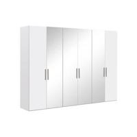 Goossens Kledingkast Easy Storage Ddk, Kledingkast 304 cm breed, 220 cm hoog, 2x draaideur en 4x spiegel draaideur midden - thumbnail