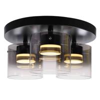 Highlight 3-lichts plafondlampSalerno zwart met smoke glas - P6428.01 - thumbnail