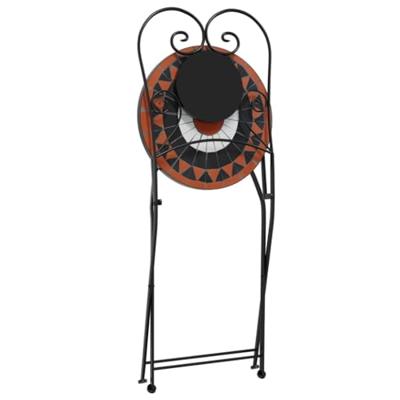 Bistrostoelen 2 st inklapbaar keramiek terracottakleurig en wit - thumbnail