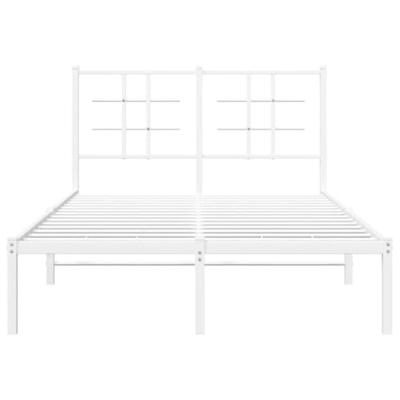 Bedframe met hoofdbord metaal wit 120x190 cm Bedframe met hoofdbord metaal wit 120x190 cm