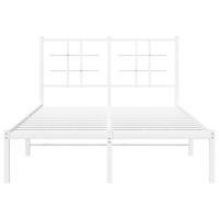 Bedframe met hoofdbord metaal wit 120x190 cm - thumbnail