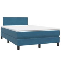 Boxspring met matras en LED fluweel donkerblauw 120x210 cm - thumbnail