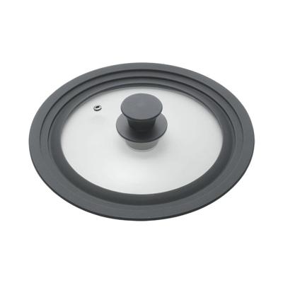 Metaltex pannendeksel 20-24 cm glas/silicone/zwart