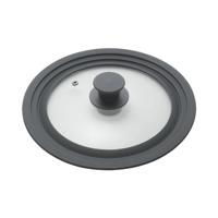 Metaltex pannendeksel 20-24 cm glas/silicone/zwart - thumbnail