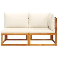 Tuinbank 2-zits met kussens massief acaciahout - thumbnail